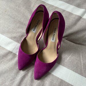 EUC Steve Madden Varcityy Suede Fuchsia Heels Sz 7.5M